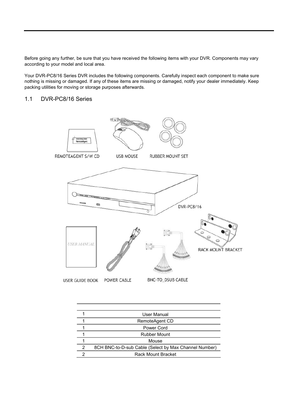 System structure, 1 dvr-pc8/16 series, Dvr-pc8/16 | Eries | Speco Technologies DVR-PC8 Series User Manual | Page 6 / 78