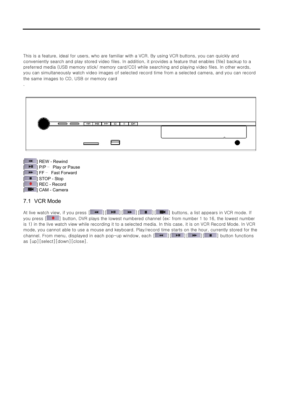Instant playback, 1 vcr mode | Speco Technologies DVR-PC8 Series User Manual | Page 69 / 78