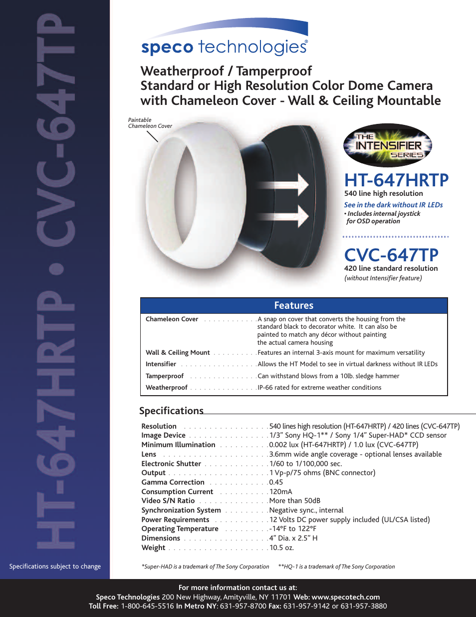 Speco Technologies HT-647HRTP User Manual | 1 page