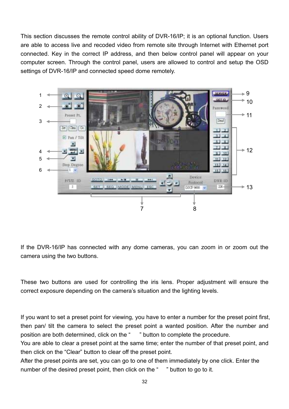 Dvr-16ip remote access of video over the web, 1 button introduction | Speco Technologies DVR-16/IP User Manual | Page 33 / 46