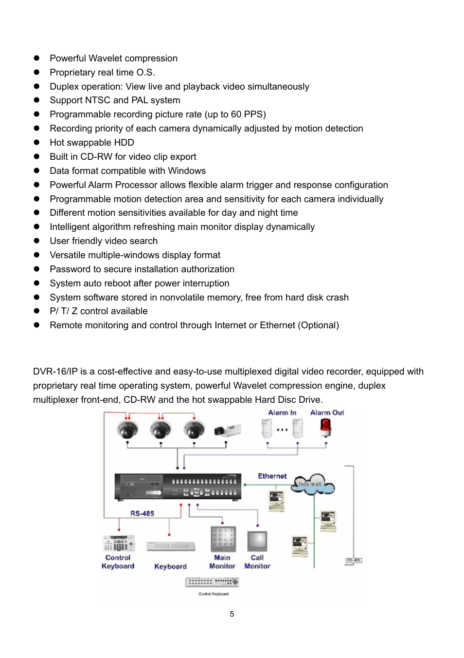 Features, Dvr-16/ip application | Speco Technologies DVR-16/IP User Manual | Page 6 / 46