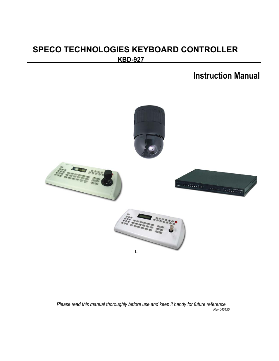 Speco Technologies KBD-927 User Manual | 33 pages