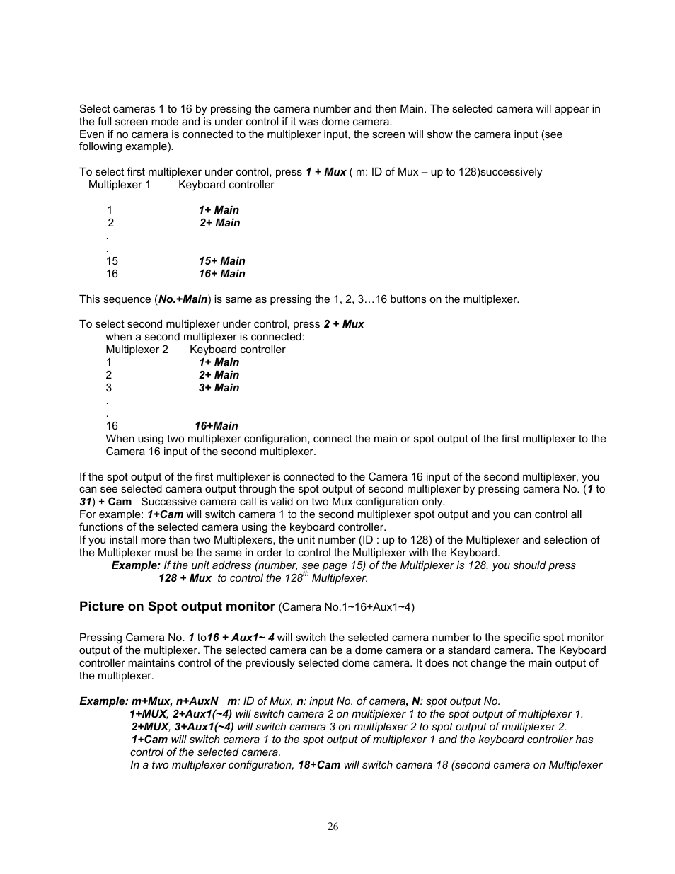 Speco Technologies KBD-927 User Manual | Page 26 / 33