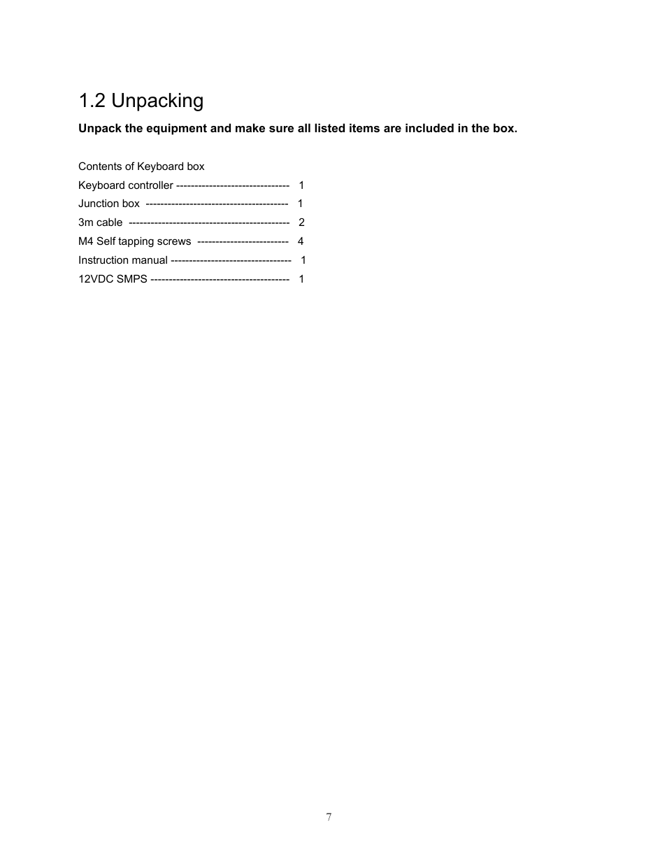 2 unpacking | Speco Technologies KBD-927 User Manual | Page 7 / 33