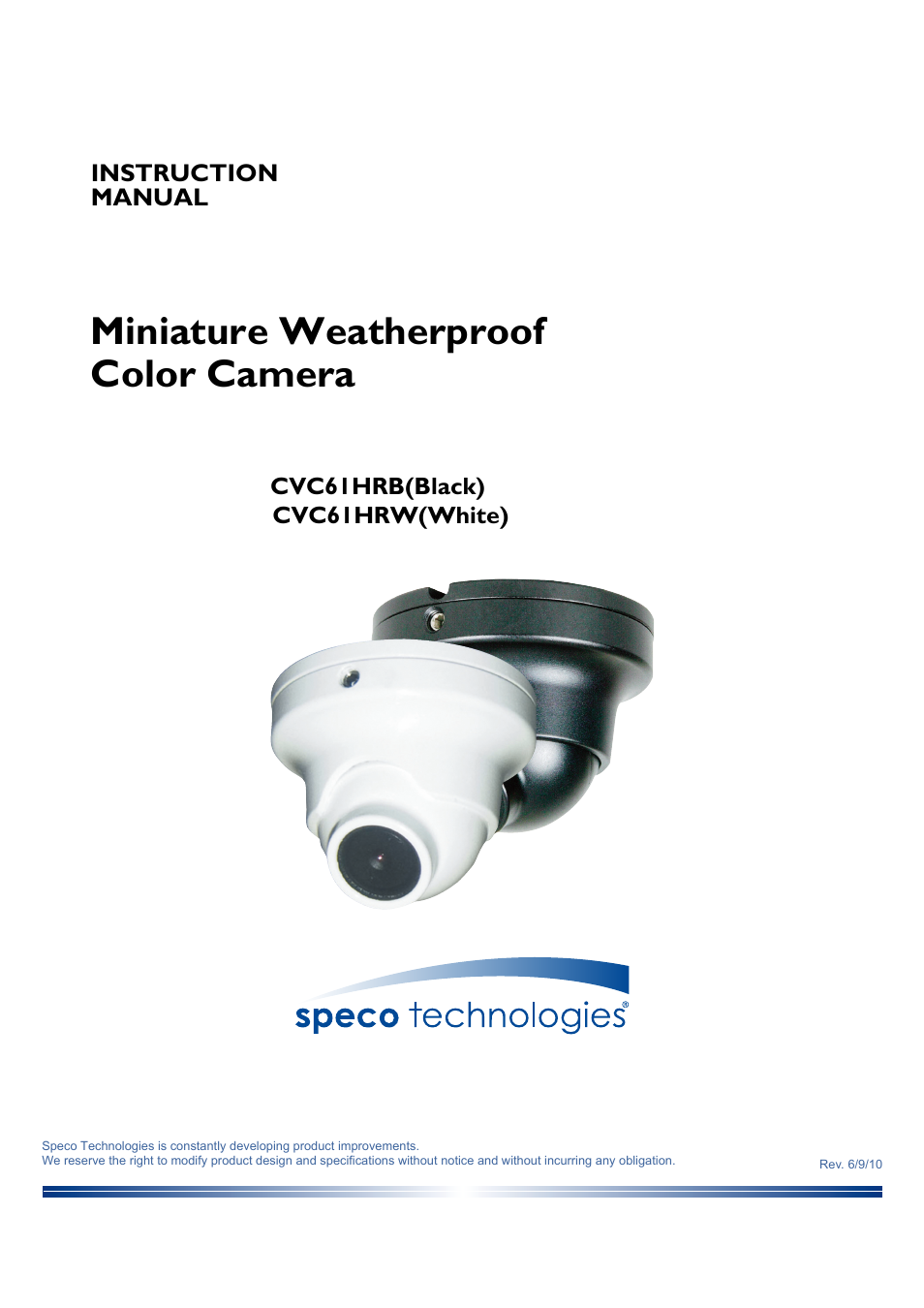 Speco Technologies CVC61HRW User Manual | 4 pages