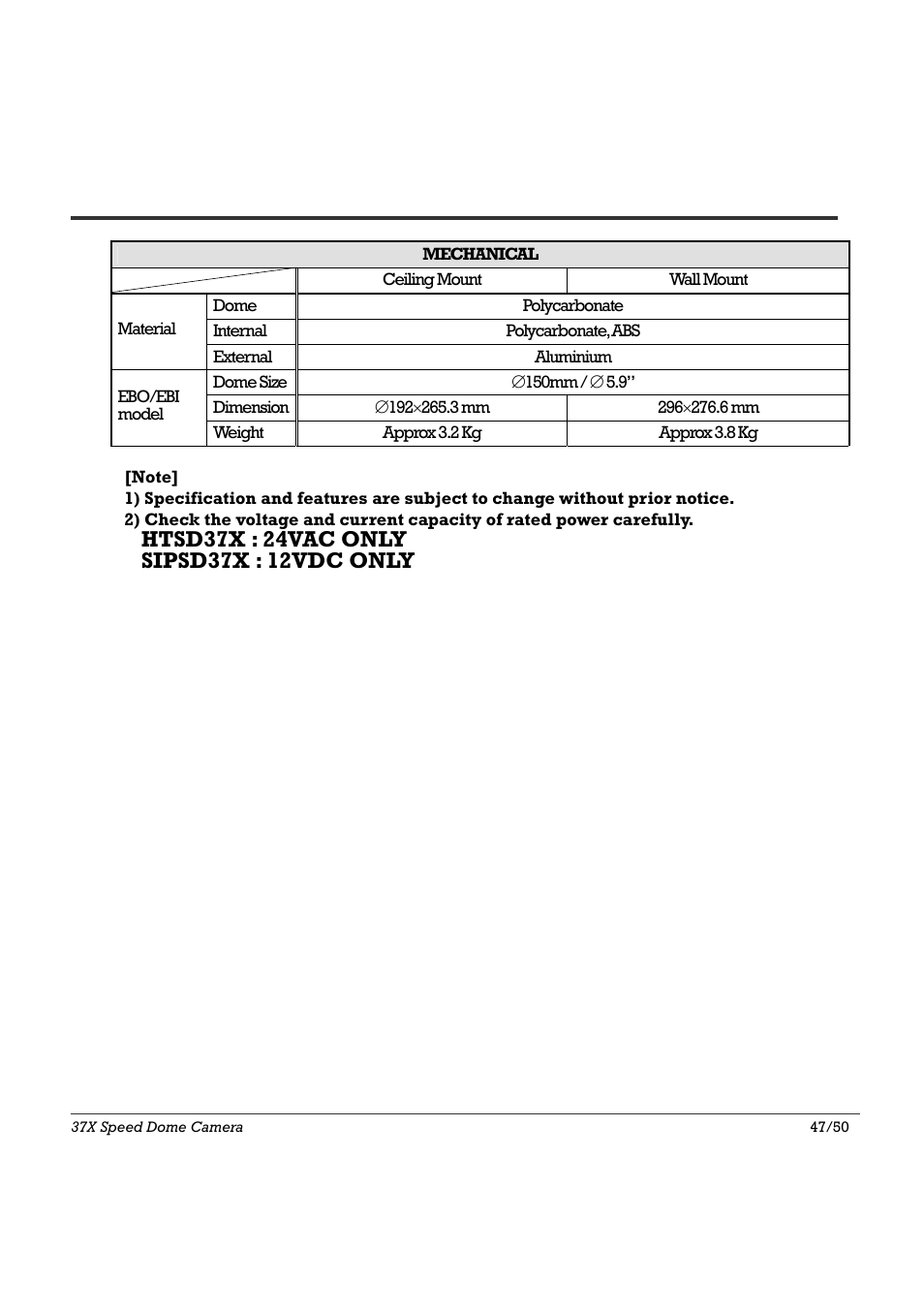 Speco Technologies SIPSD37X User Manual | Page 47 / 50