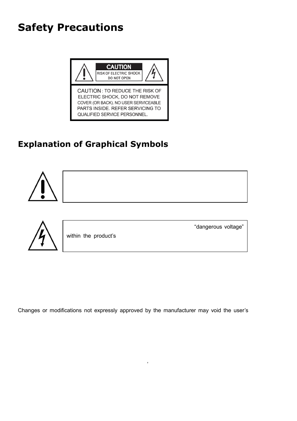 Safety precautions, Explanation of graphical symbols | Speco Technologies 4HD User Manual | Page 2 / 93