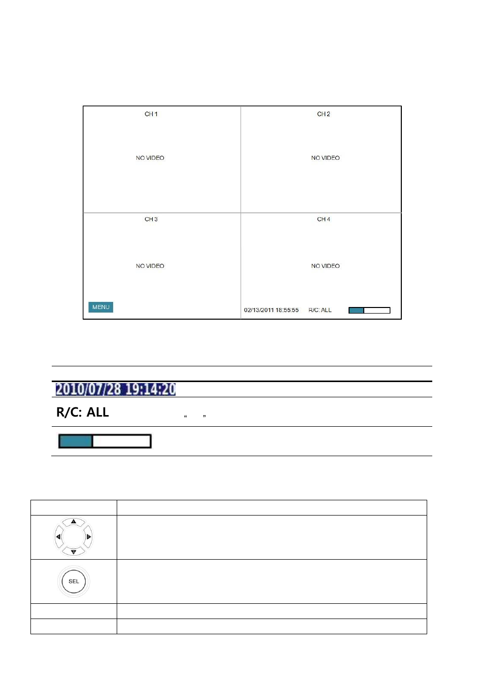 Live, search, and playback, 1. live viewing screen, R/c: all | Speco Technologies 4HD User Manual | Page 33 / 93