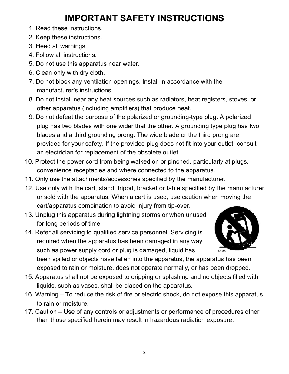 Important safety instructions | Speco Technologies PL-120SA User Manual | Page 2 / 8