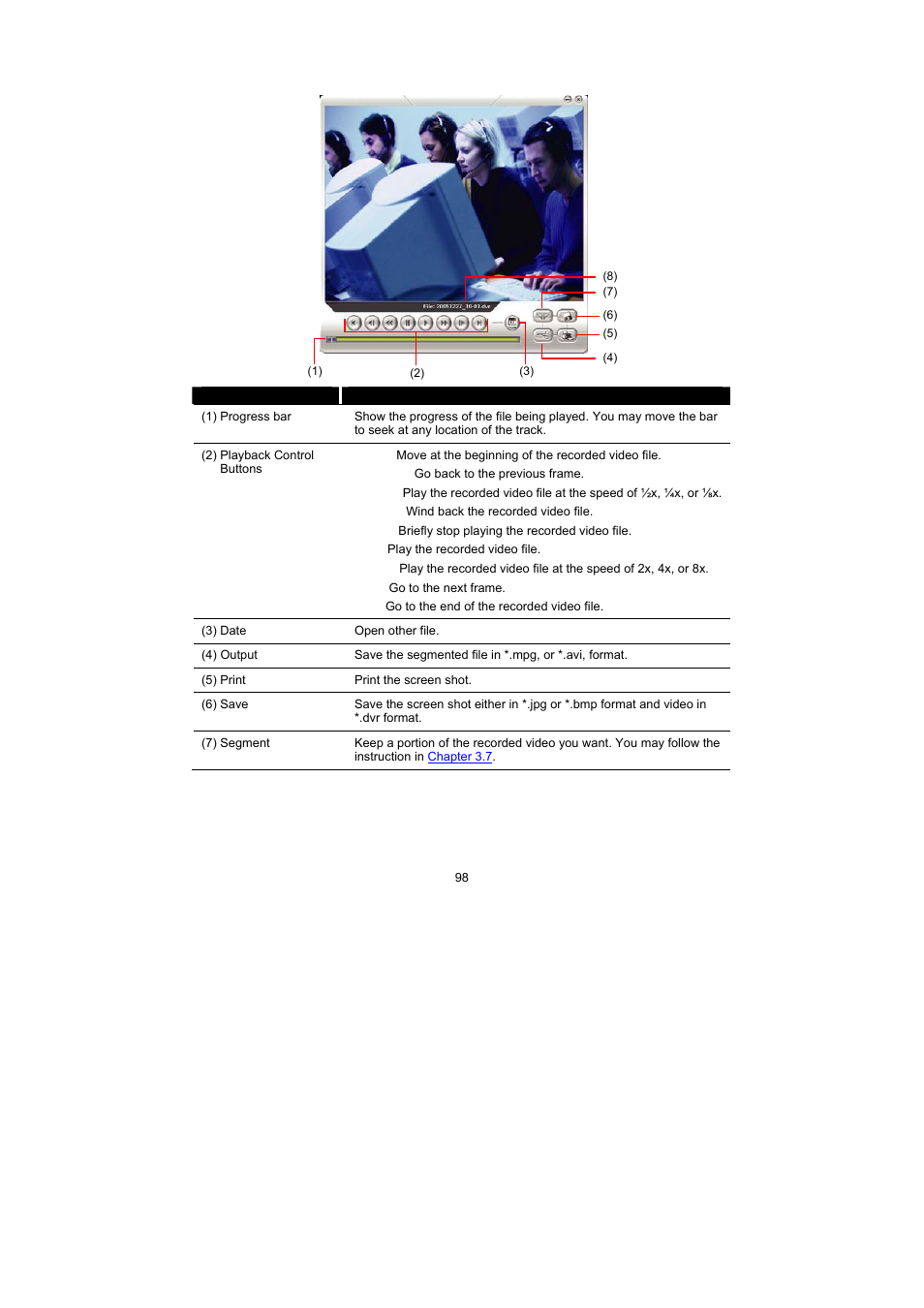 3 familiarizing the download and playback buttons | Speco Technologies PC Pro Series User Manual | Page 106 / 136