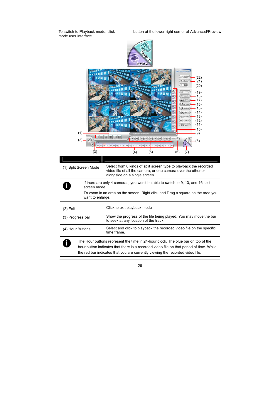 3 function buttons in playback mode | Speco Technologies PC Pro Series User Manual | Page 34 / 136