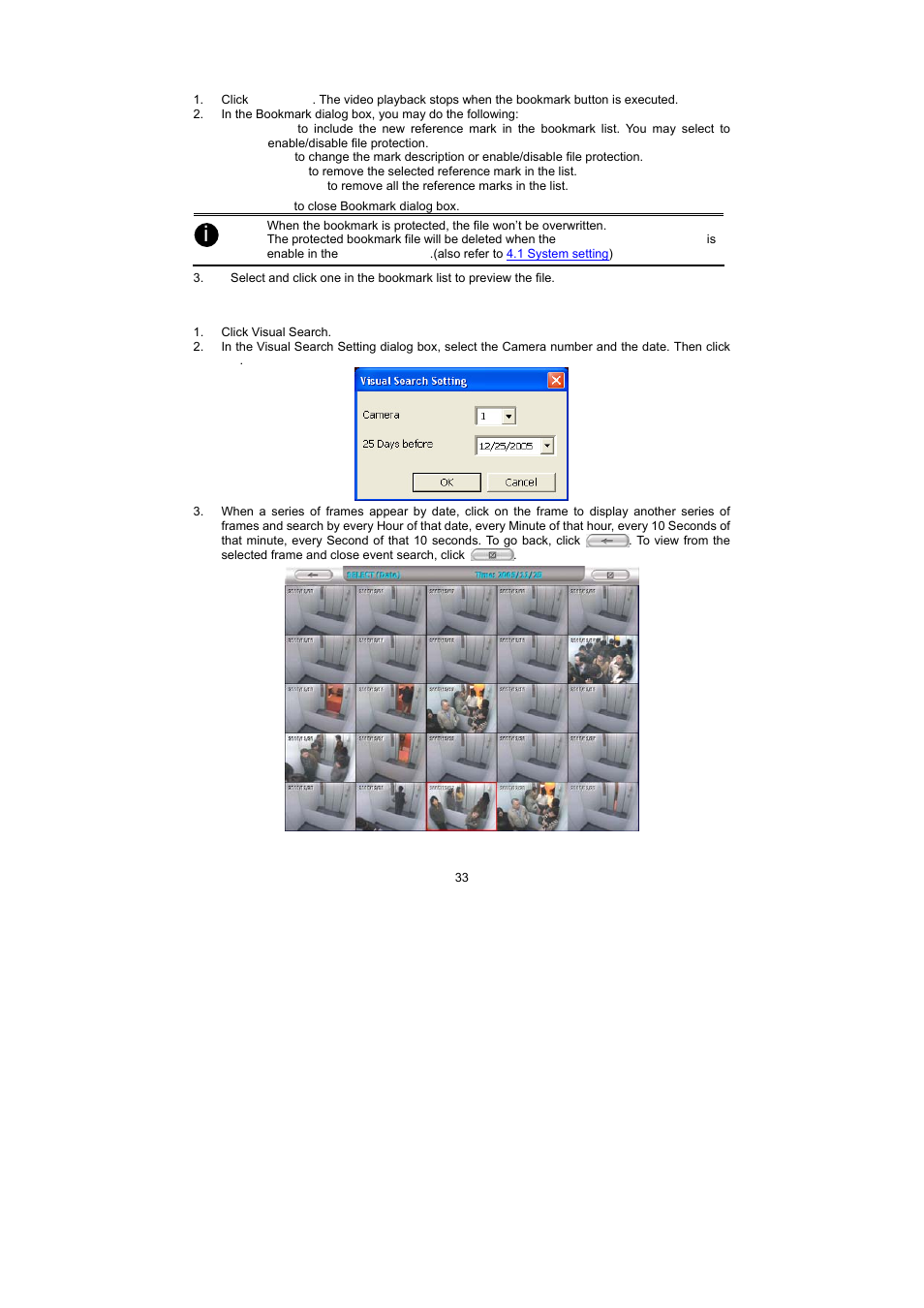 9 to search using the visual search | Speco Technologies PC Pro Series User Manual | Page 41 / 136