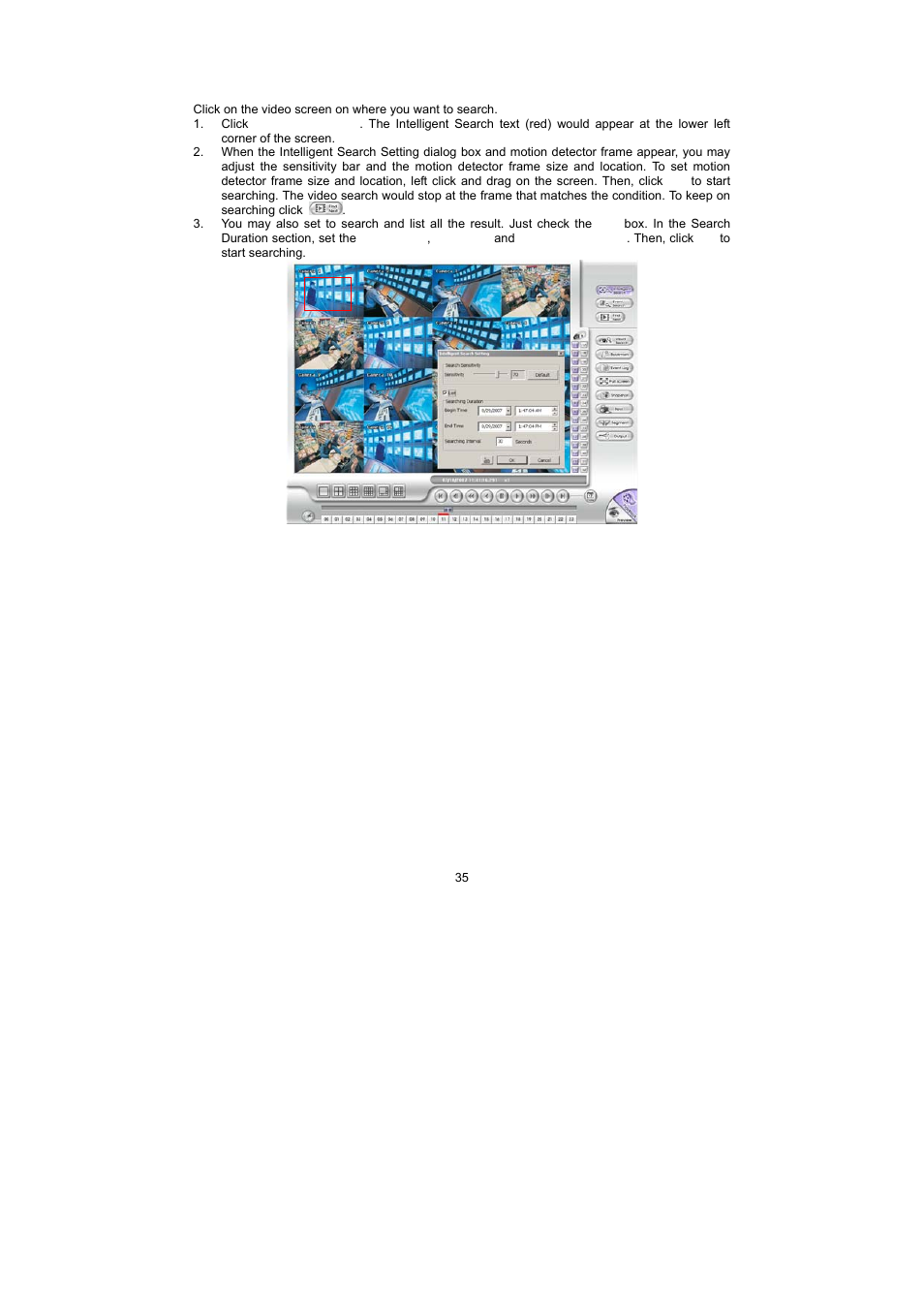 11 to search using the intelligent search | Speco Technologies PC Pro Series User Manual | Page 43 / 136