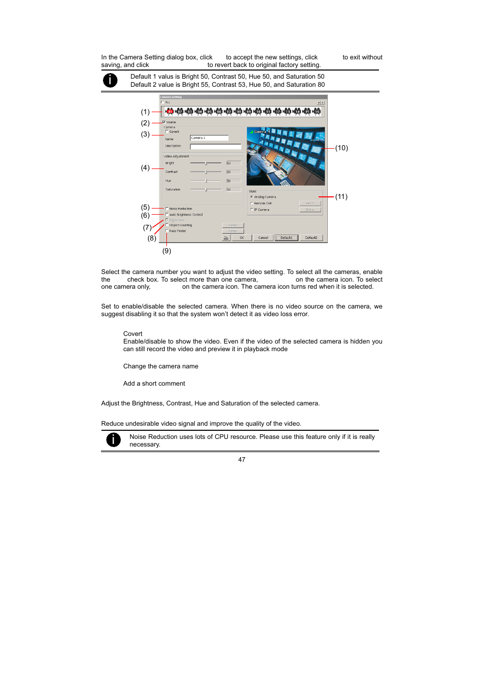 2 camera setting | Speco Technologies PC Pro Series User Manual | Page 55 / 136