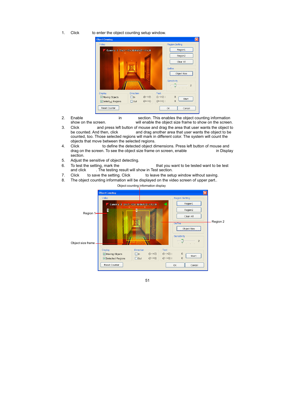 1 setup the object counting | Speco Technologies PC Pro Series User Manual | Page 59 / 136