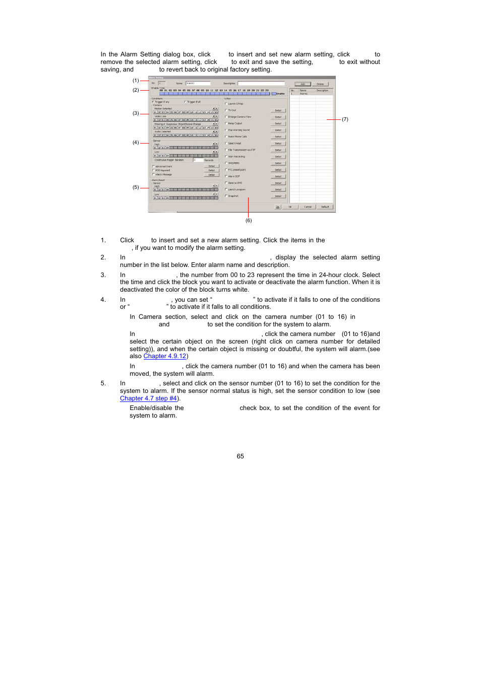 9 alarm setting | Speco Technologies PC Pro Series User Manual | Page 73 / 136