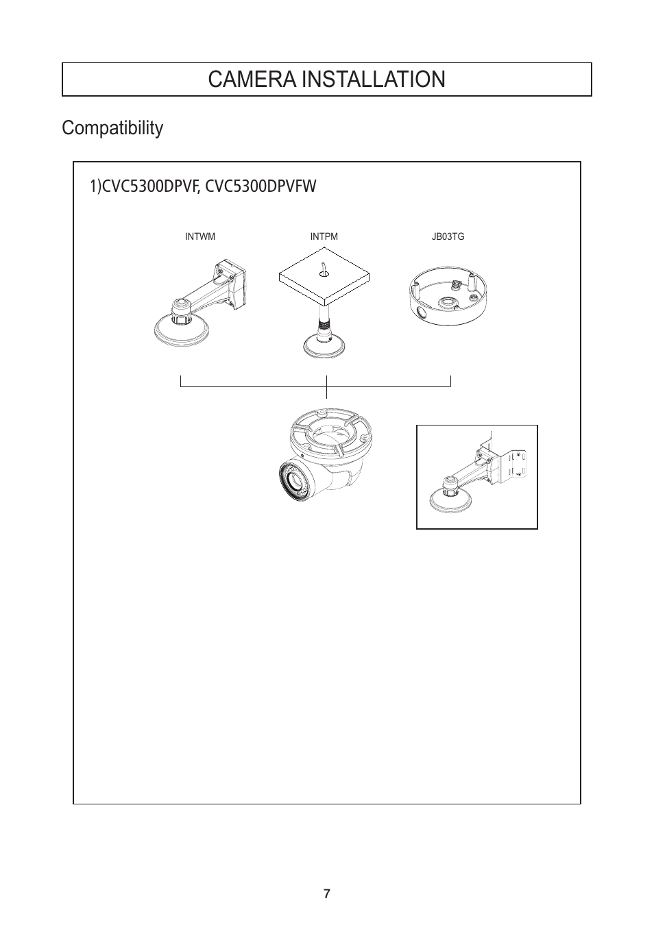 Camera installation, Compatibility | Speco Technologies PIR Sensor Camera CVC5300DPVF/CVC5300DPVFW User Manual | Page 8 / 29