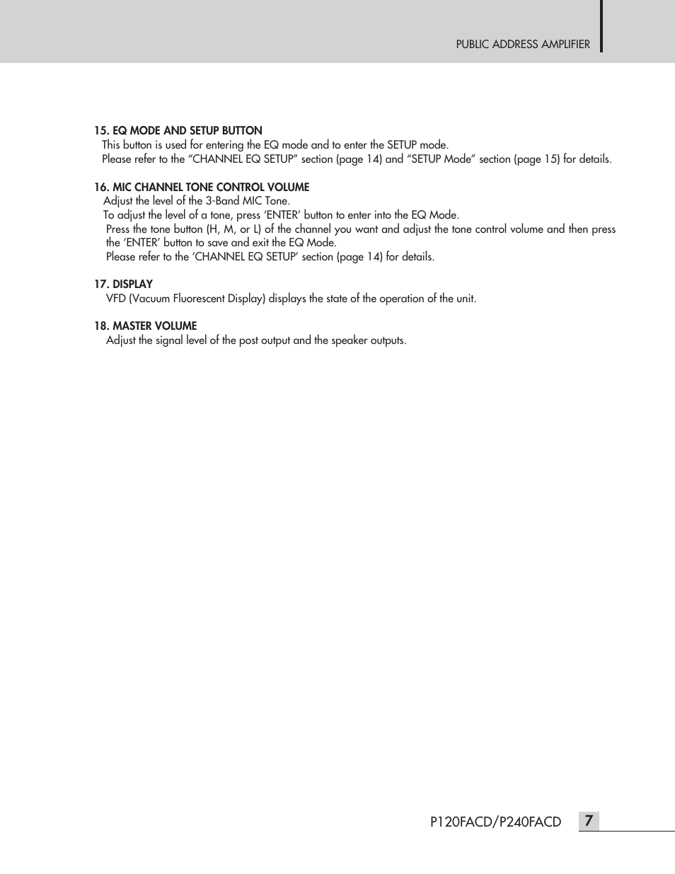 Speco Technologies P120FACD/P240FACD User Manual | Page 9 / 24