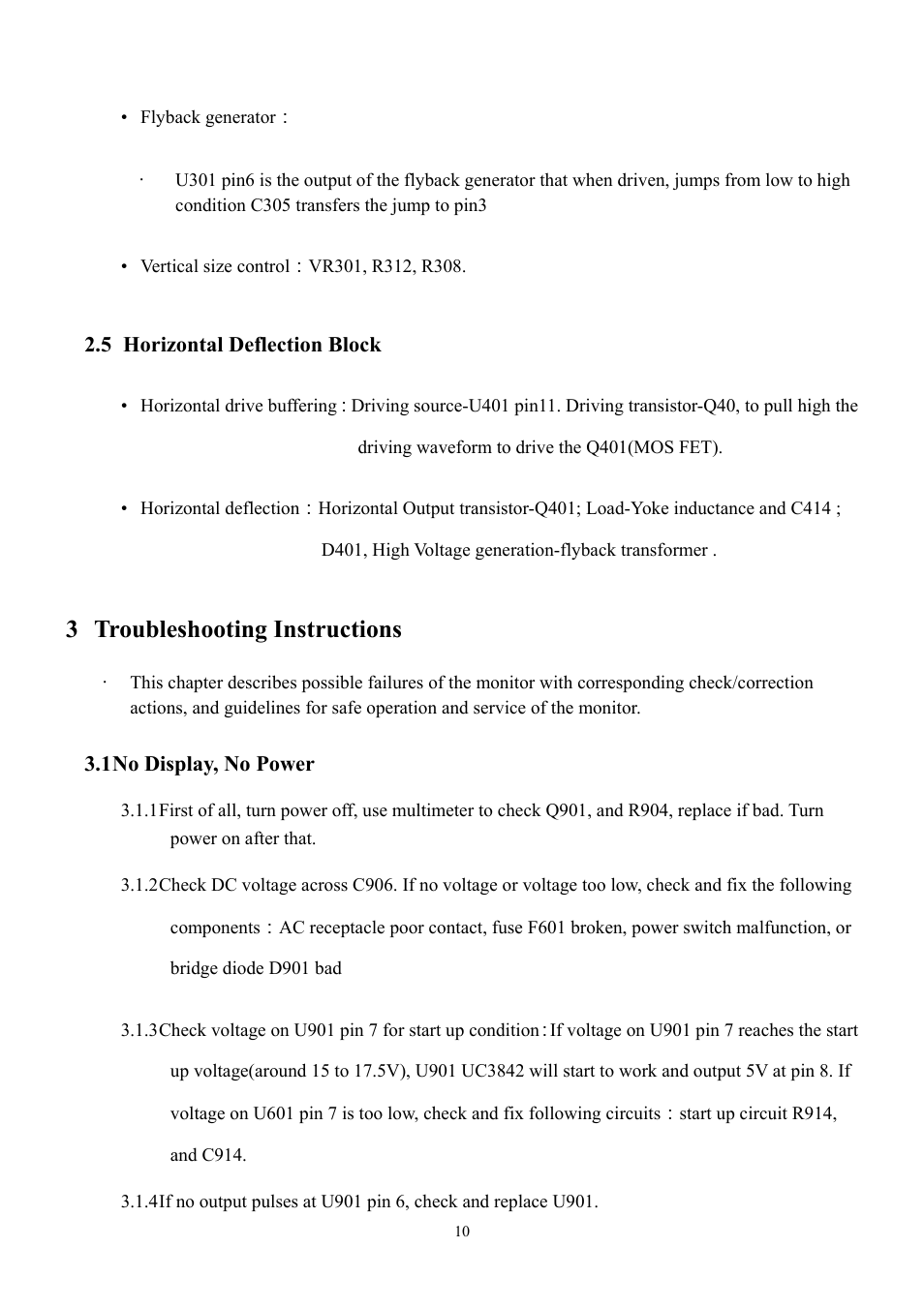 3 troubleshooting instructions | Speco Technologies VM-1201 User Manual | Page 11 / 16