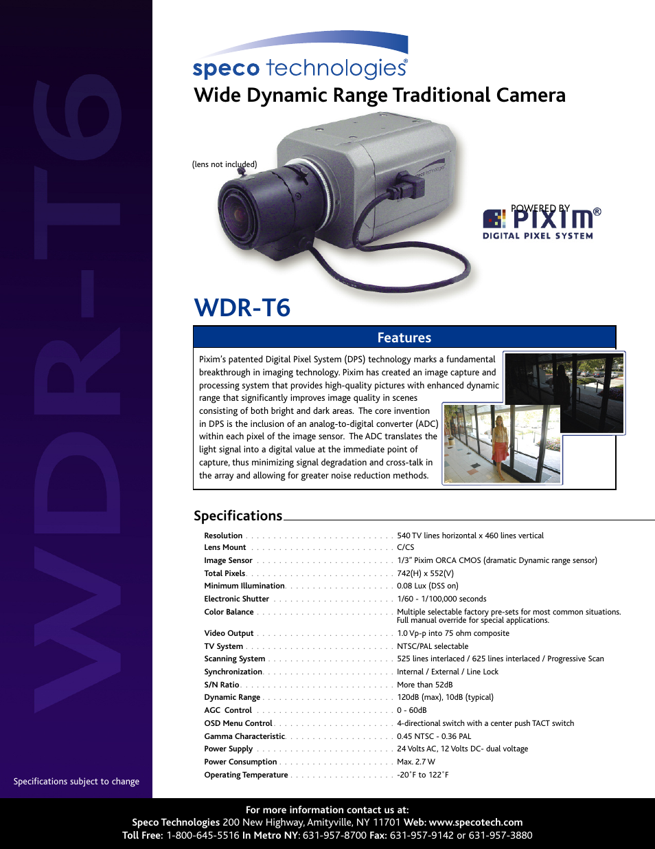 Speco Technologies WDR-T6 User Manual | 1 page