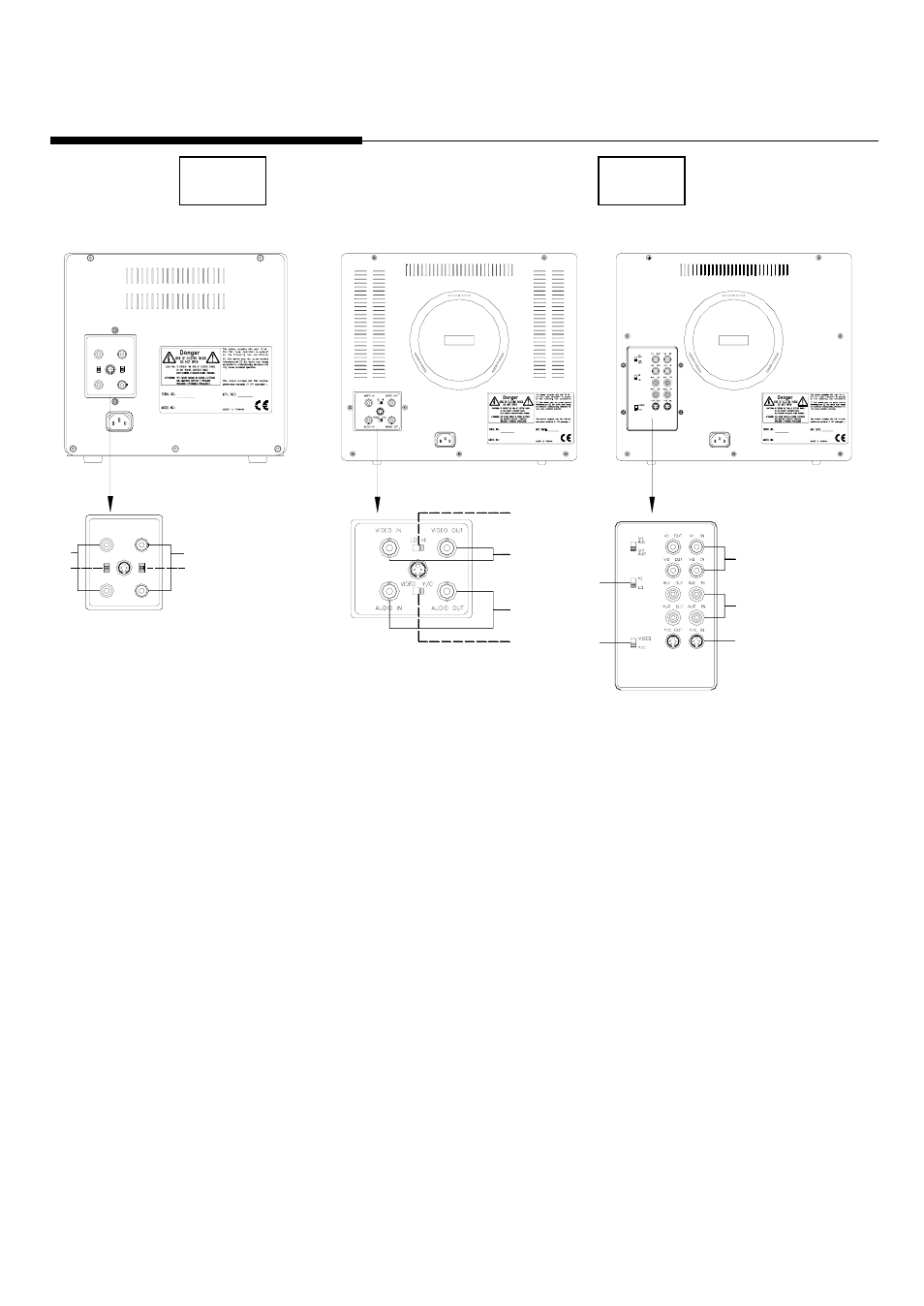 Rear panel controls, Color monitor instruction manual, 14 inch 10 inch | Control for y/c & video switch | Speco Technologies Color Video Monitor User Manual | Page 8 / 13