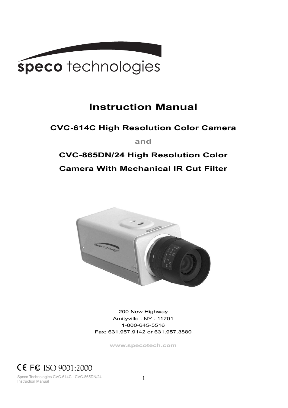 Speco Technologies CVC-865DN/24 User Manual | 12 pages