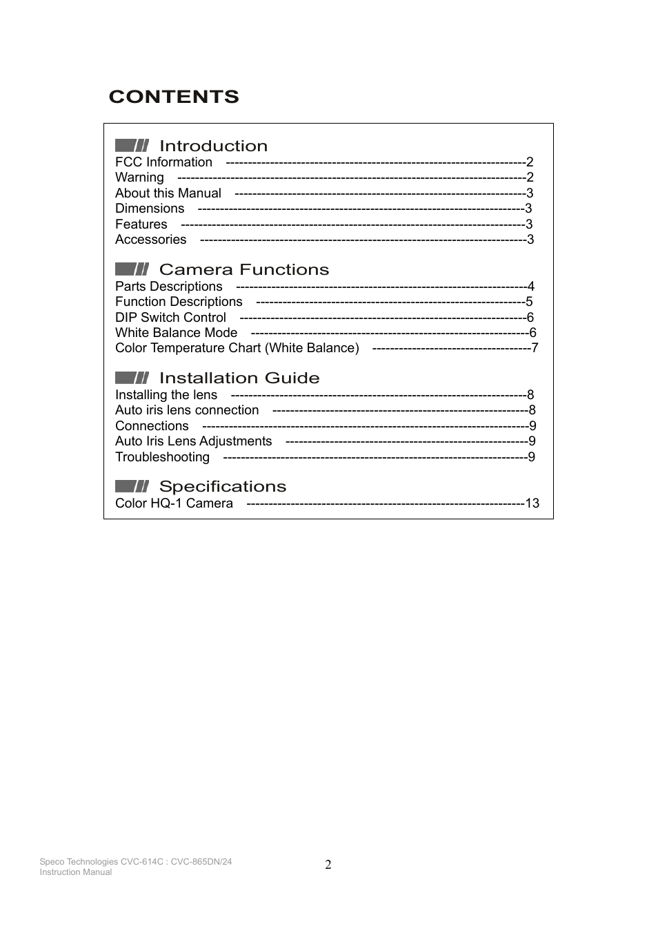 Speco Technologies CVC-865DN/24 User Manual | Page 2 / 12