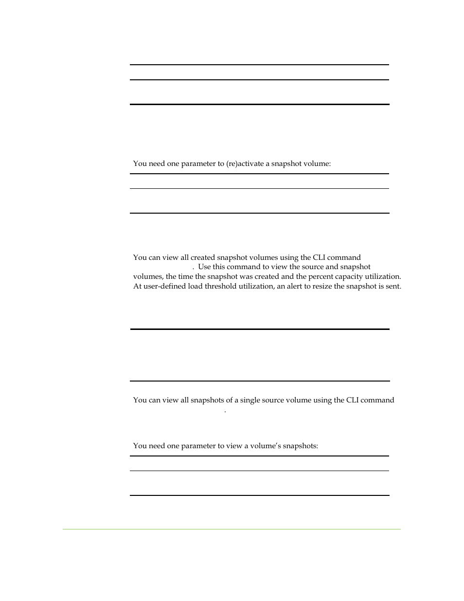 Reactivating a snapshot volume, Viewing snapshot volumes | SANRAD I3.1.1205 User Manual | Page 166 / 348