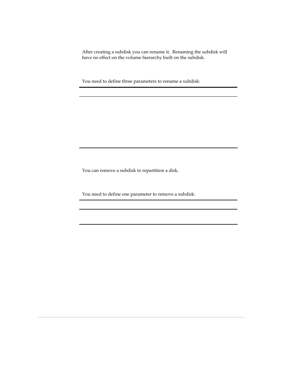 Renaming a subdisk, Removing a subdisk | SANRAD I3.1.1205 User Manual | Page 203 / 348