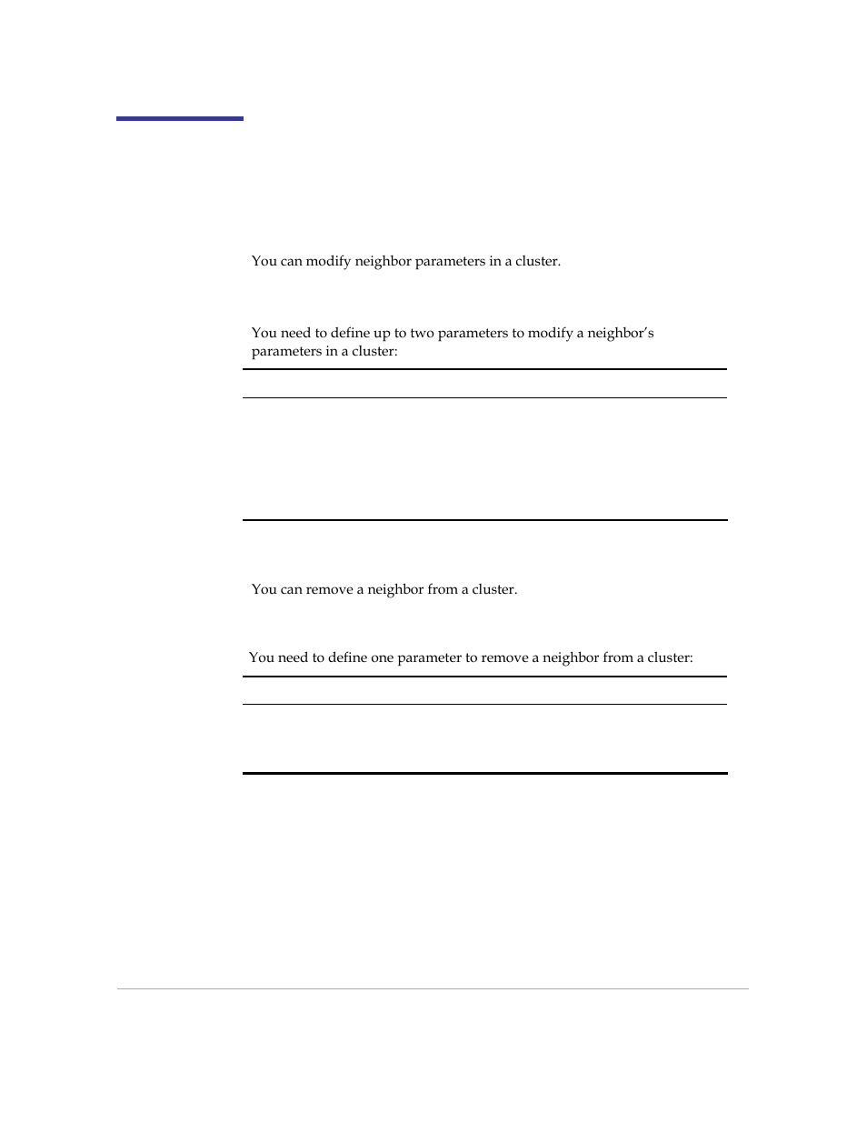 Clusters, Modifying neighbor parameters, Removing a neighbor | SANRAD I3.1.1205 User Manual | Page 204 / 348