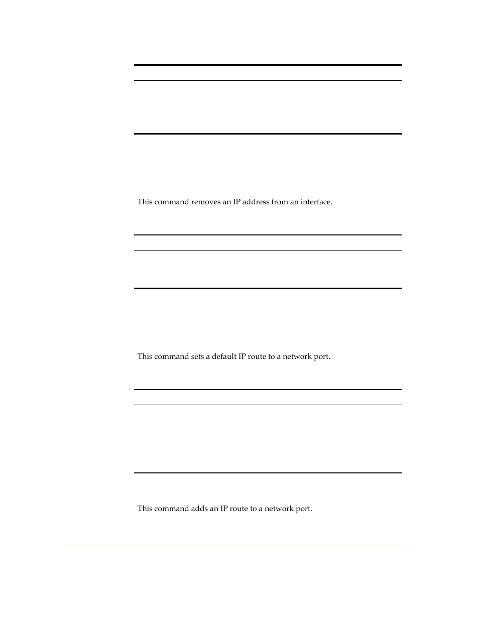 Ip config remove, Ip route default, Ip route add | SANRAD I3.1.1205 User Manual | Page 227 / 348