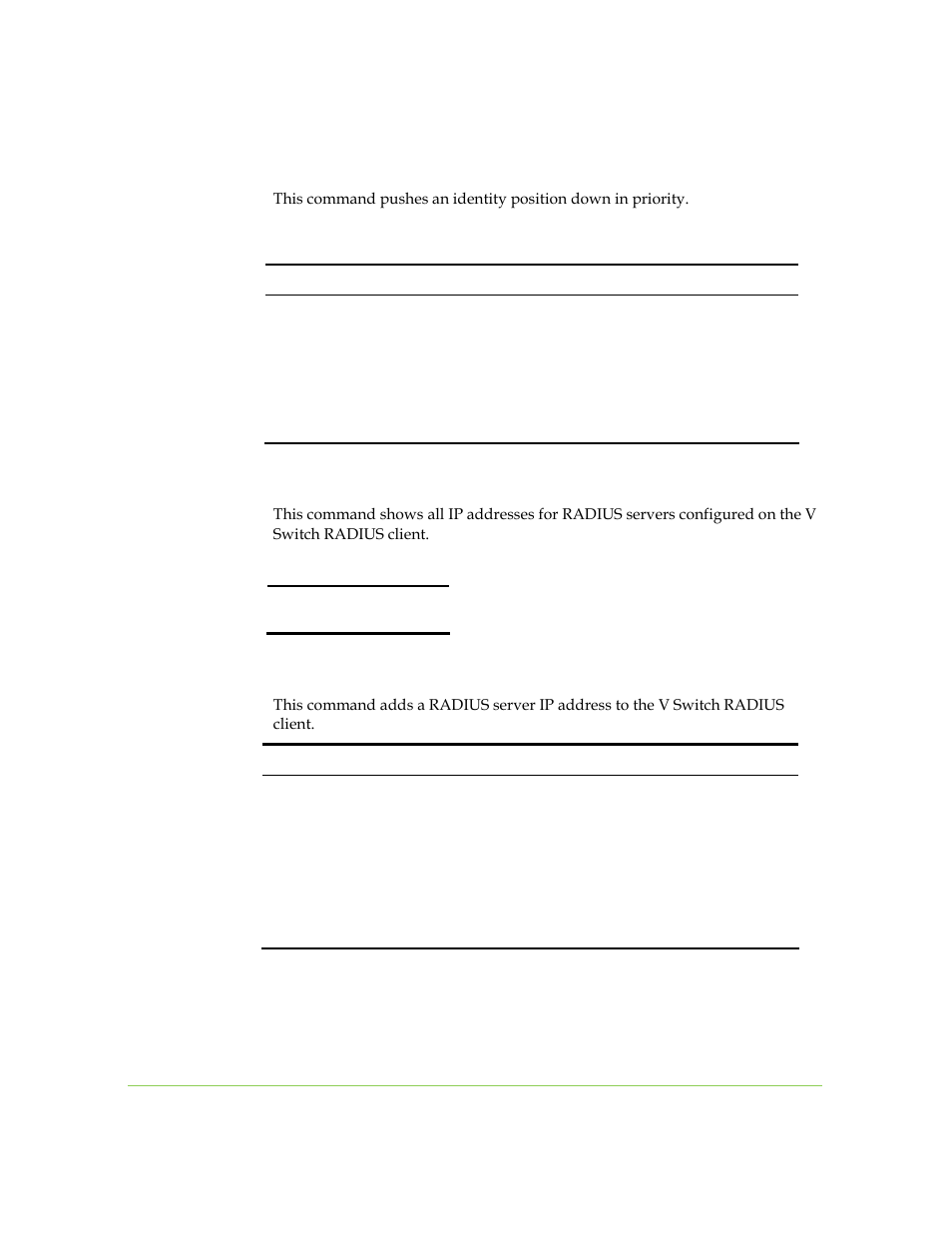 Acl down, Ip radius show, Ip radius add | SANRAD I3.1.1205 User Manual | Page 277 / 348