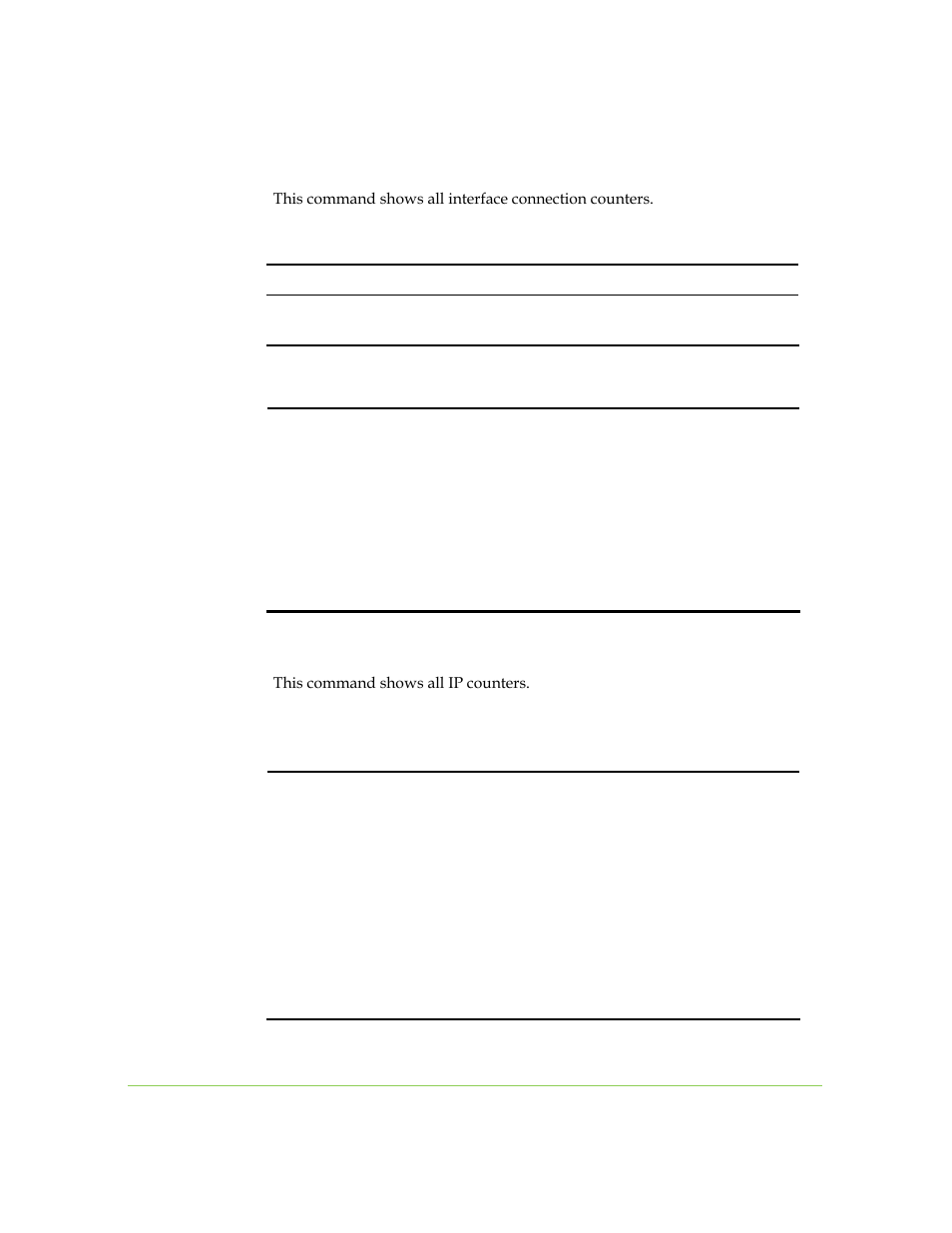 Interface statistics details, Ip statistics ip show | SANRAD I3.1.1205 User Manual | Page 283 / 348