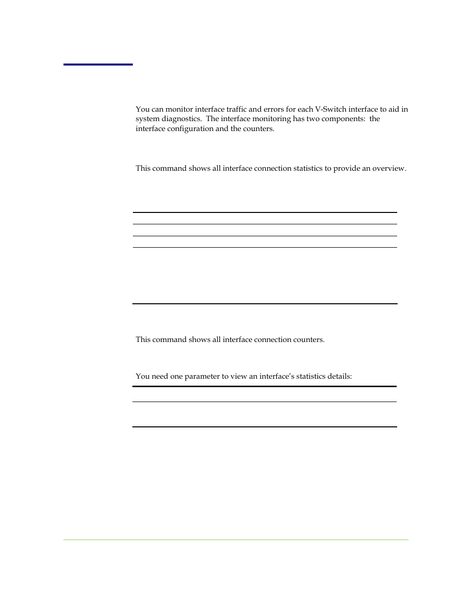 Interface statistics, Interface statistics show, Interface statistics details | SANRAD I3.1.1205 User Manual | Page 289 / 348