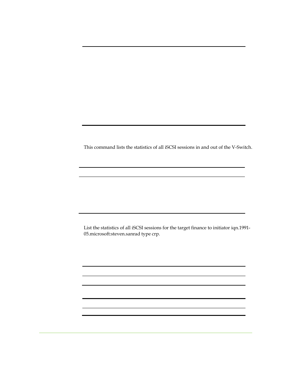 Iscsi session statistics | SANRAD I3.1.1205 User Manual | Page 295 / 348