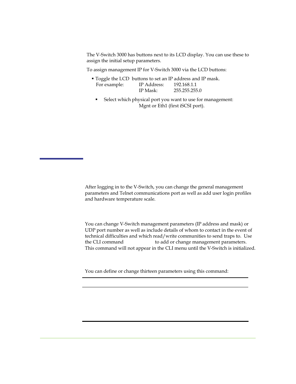 Lcd buttons, Changing management parameters, Changing general management parameters | SANRAD I3.1.1205 User Manual | Page 58 / 348