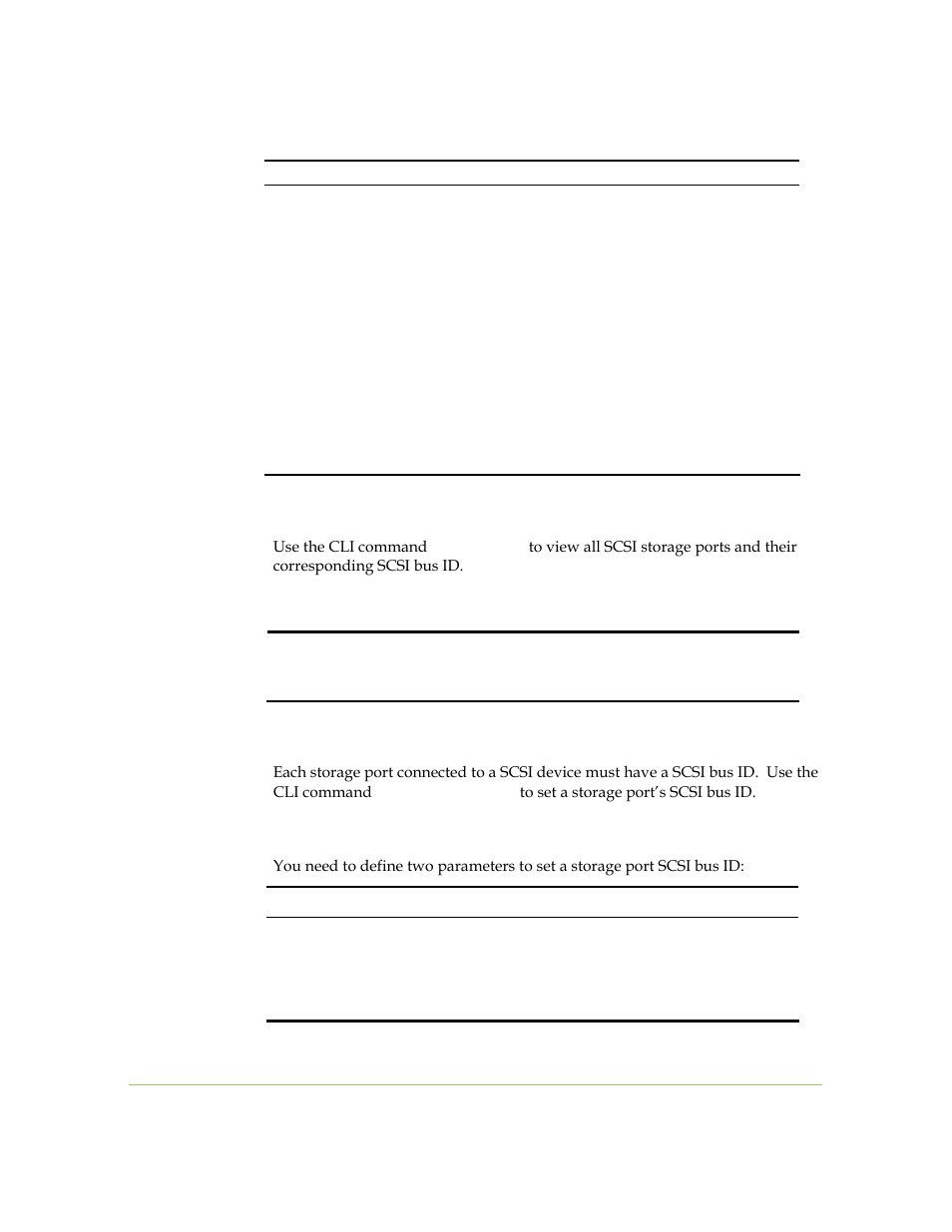 Viewing scsi storage ports and bus ids, Setting a scsi storage port bus id | SANRAD I3.1.1205 User Manual | Page 64 / 348