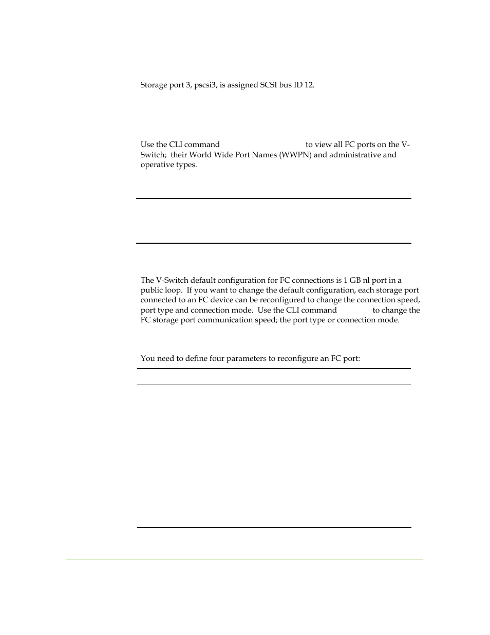 Viewing the fc port information, Configuring an fc storage port | SANRAD I3.1.1205 User Manual | Page 65 / 348