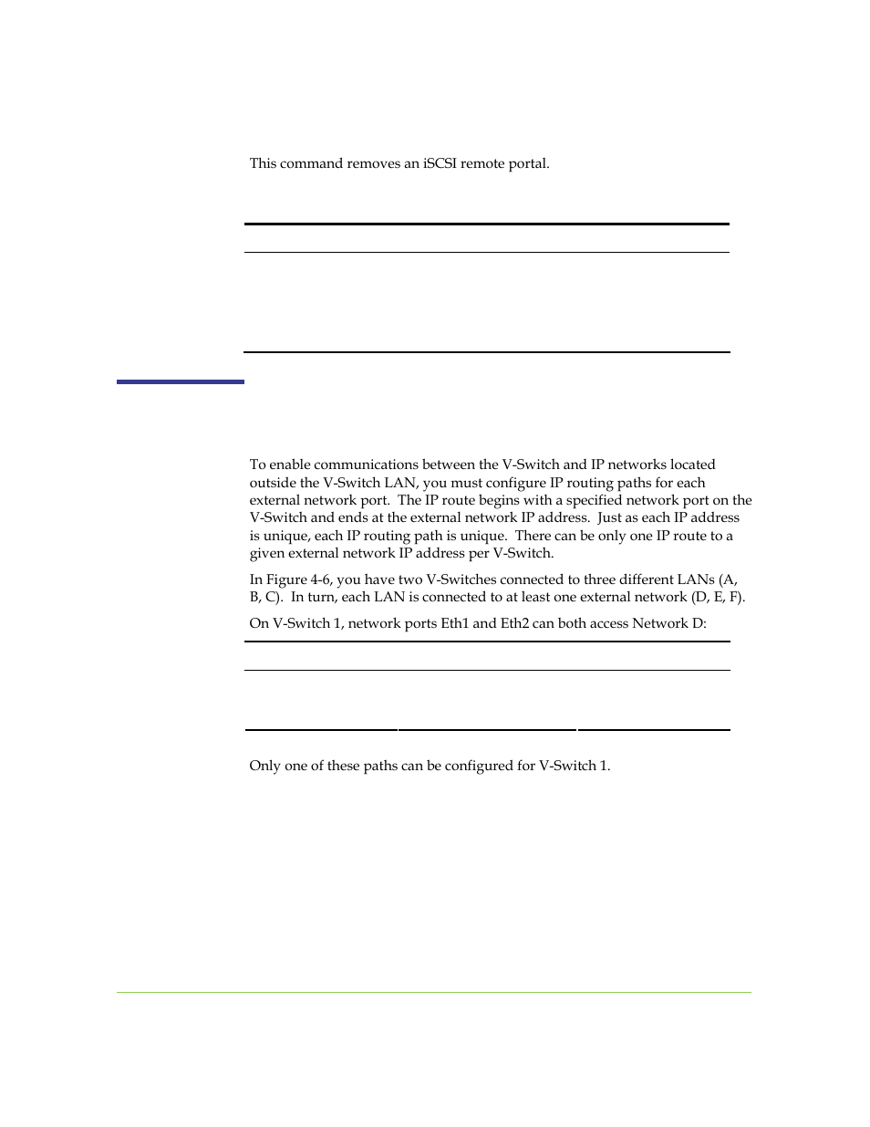 Iscsi discovery rportal remove, Configuring ip routing | SANRAD I3.1.1205 User Manual | Page 75 / 348