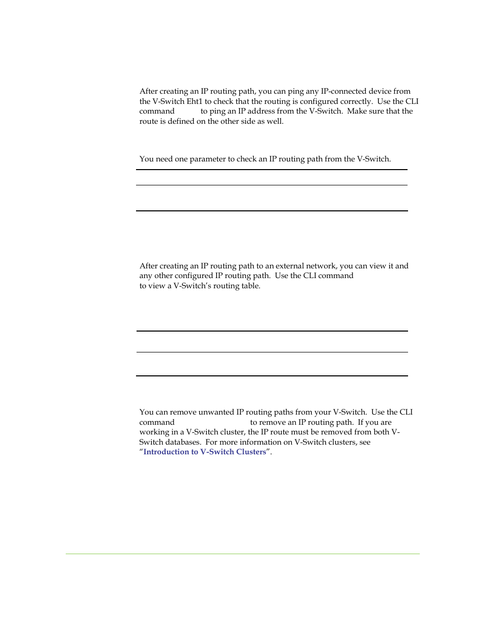 Checking ip routes, Viewing ip routes, Removing an ip route | SANRAD I3.1.1205 User Manual | Page 78 / 348