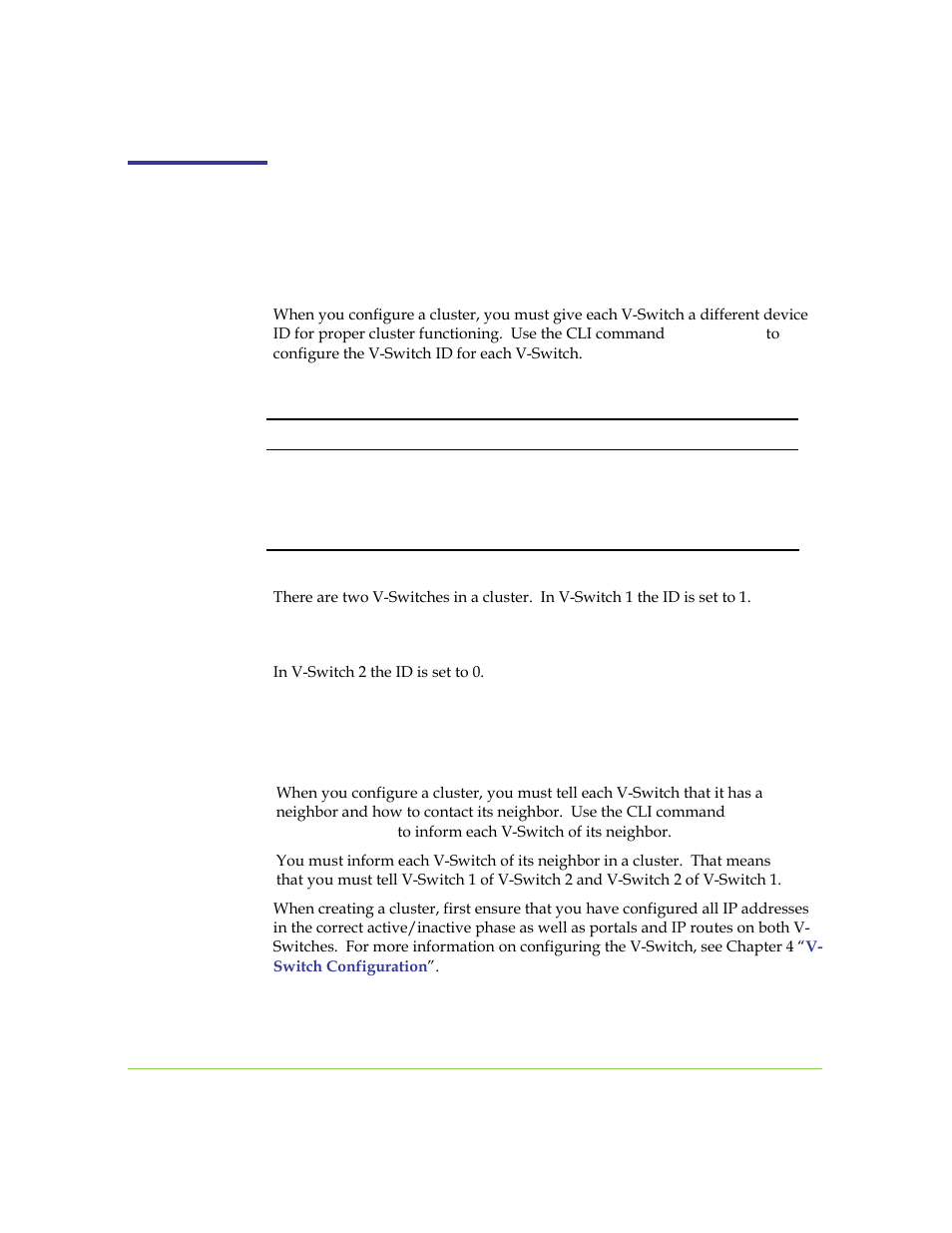 Configuring a v-switch cluster, Setting the v-switch id, Adding a neighbor | SANRAD I3.1.1205 User Manual | Page 85 / 348