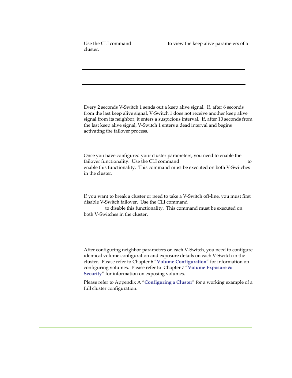 Enabling and disabling failover, Further v-switch cluster configurations | SANRAD I3.1.1205 User Manual | Page 89 / 348