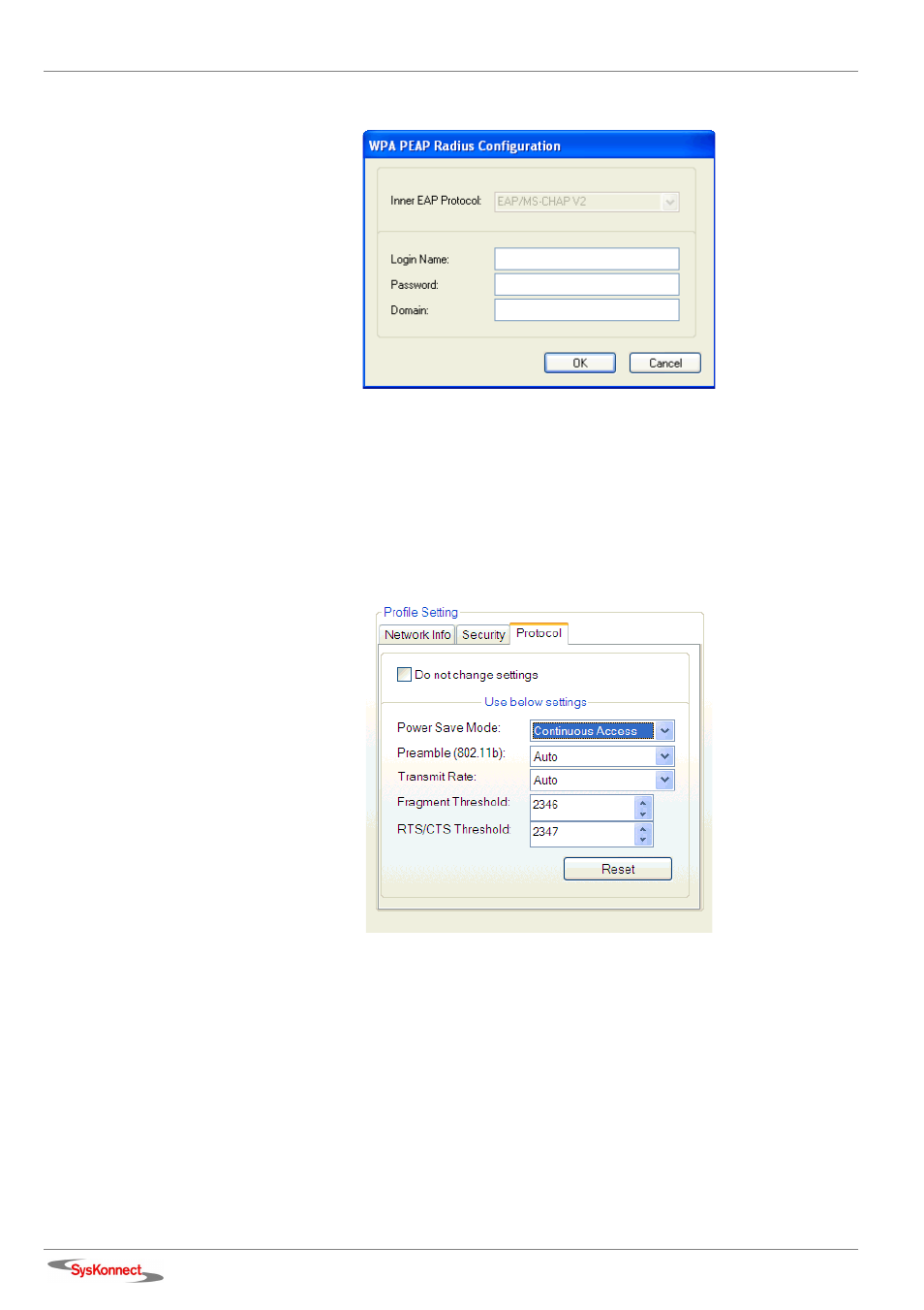 Protocol, Figure 37: protocol tab | SysKonnect Wireless LAN Cardbus Adapter SK-54C1 User Manual | Page 38 / 72
