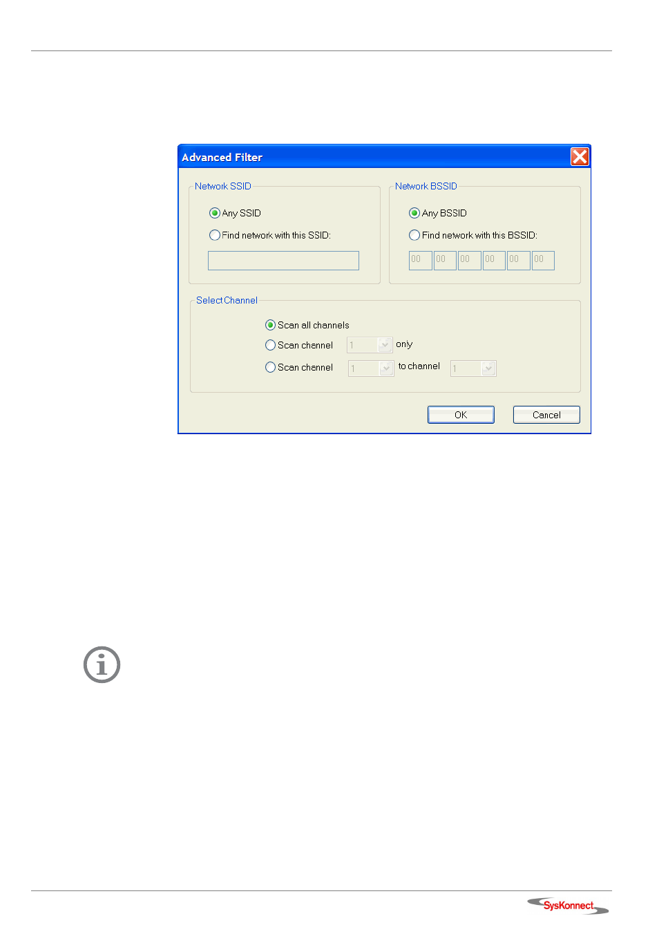 Filter button, Refresh button, Figure 40: advanced filter | SysKonnect Wireless LAN Cardbus Adapter SK-54C1 User Manual | Page 41 / 72