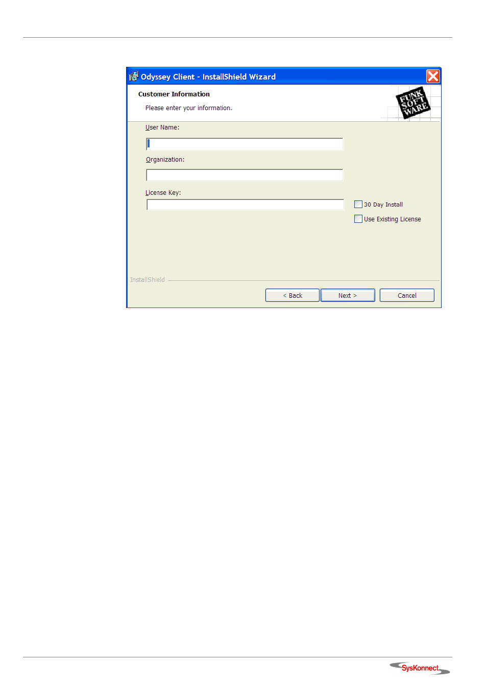 Figure 52: odyssey client – customer information | SysKonnect Wireless LAN Cardbus Adapter SK-54C1 User Manual | Page 51 / 72