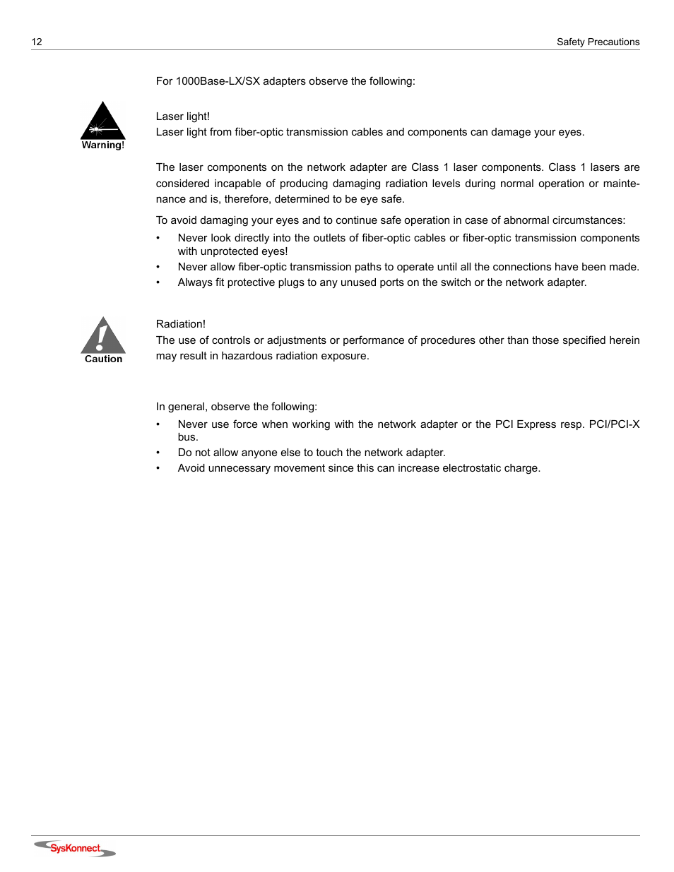 SysKonnect SK-9Sxx User Manual | Page 12 / 54
