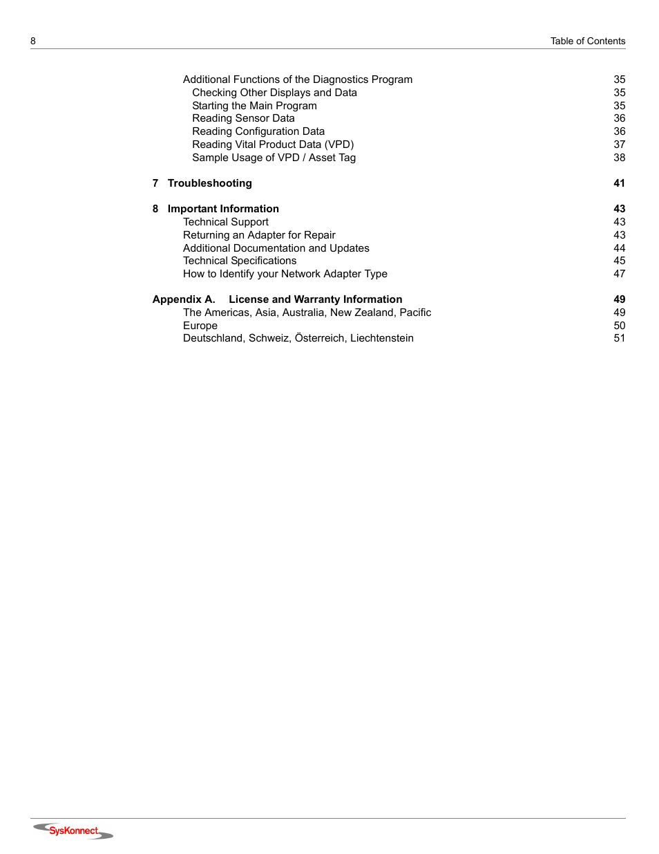 SysKonnect SK-9Sxx User Manual | Page 8 / 54
