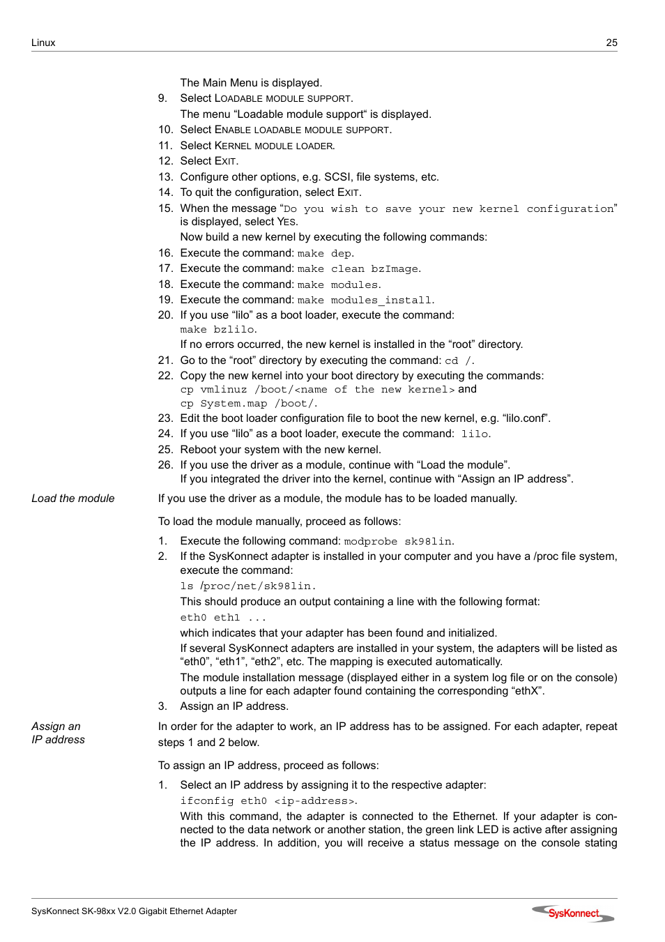SysKonnect SK-98xx V2.0 User Manual | Page 25 / 66