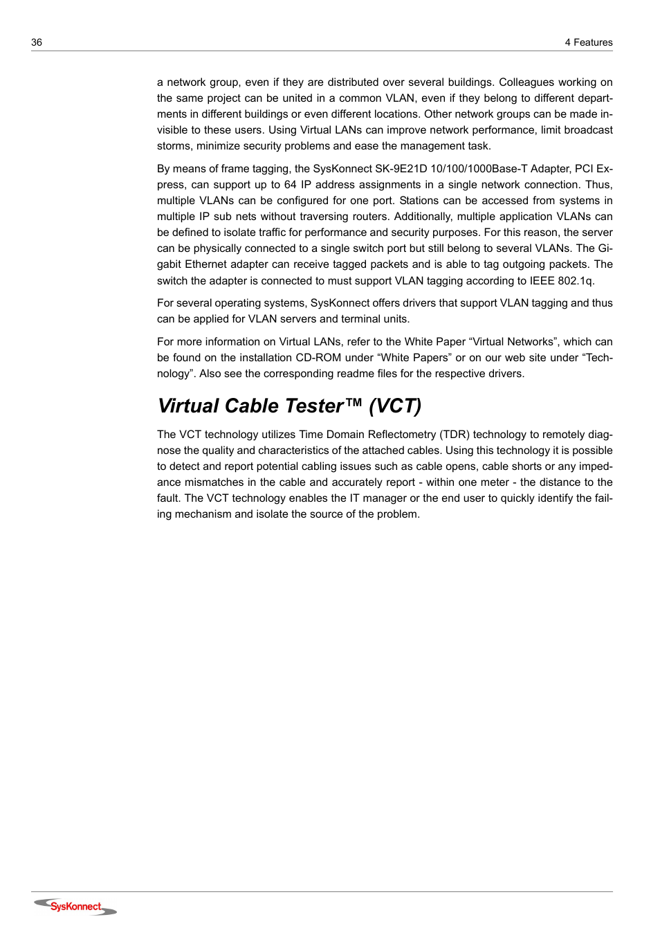 Virtual cable tester™ (vct) | SysKonnect SK-9E21D User Manual | Page 34 / 46