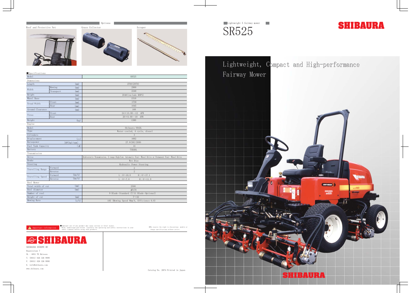 Shibaura SR525 User Manual | 2 pages